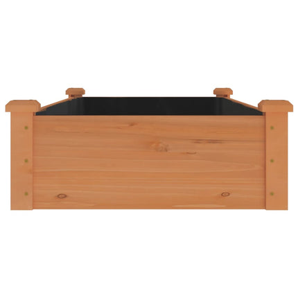højbed med foring 120x60x25 cm massivt fyrretræ brun