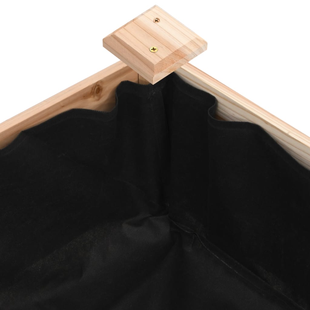 højbed med foring 120x120x25 cm massivt fyrretræ