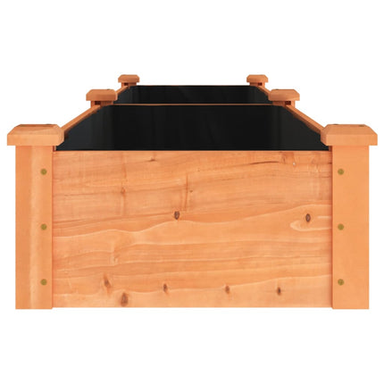 plantekasse med foring 240x45x25 cm massivt fyrretræ brun