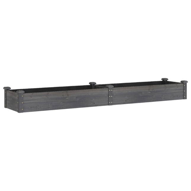 plantekasse med foring 240x45x25 cm massivt fyrretræ grå