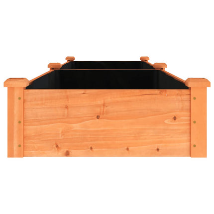 plantekasse med foring 240x60x25 cm massivt fyrretræ brun