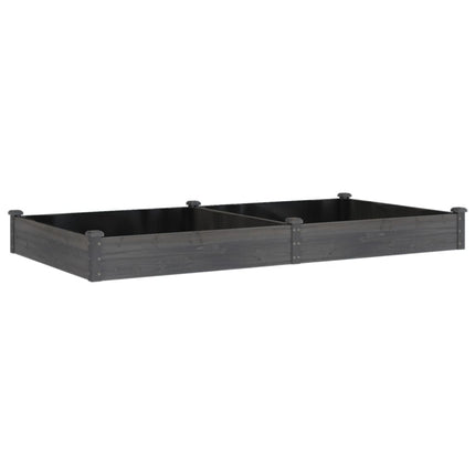 plantekasse med foring 240x120x25 cm massivt fyrretræ grå