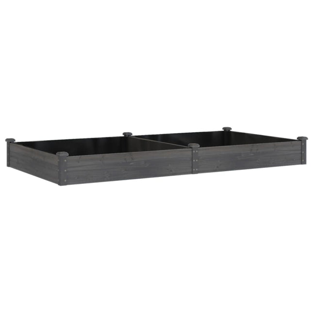 plantekasse med foring 240x120x25 cm massivt fyrretræ grå