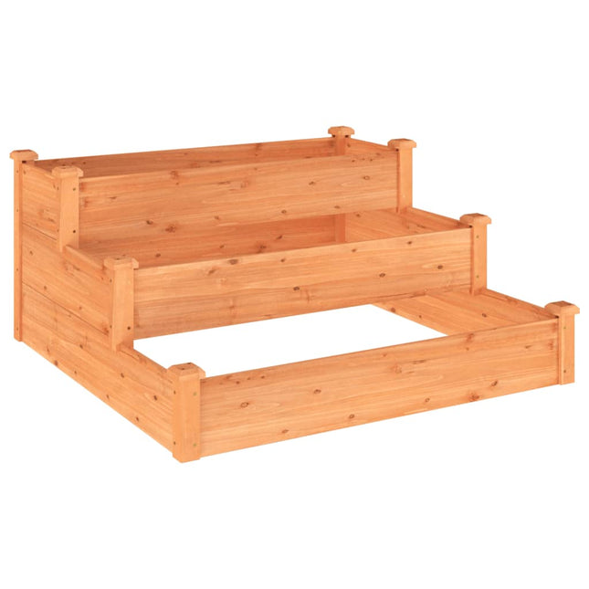 højbed 120x120x56 cm massivt fyrretræ brun