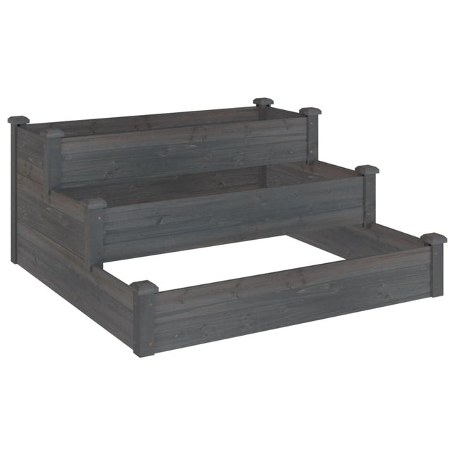 højbed 120x120x56 cm massivt fyrretræ grå