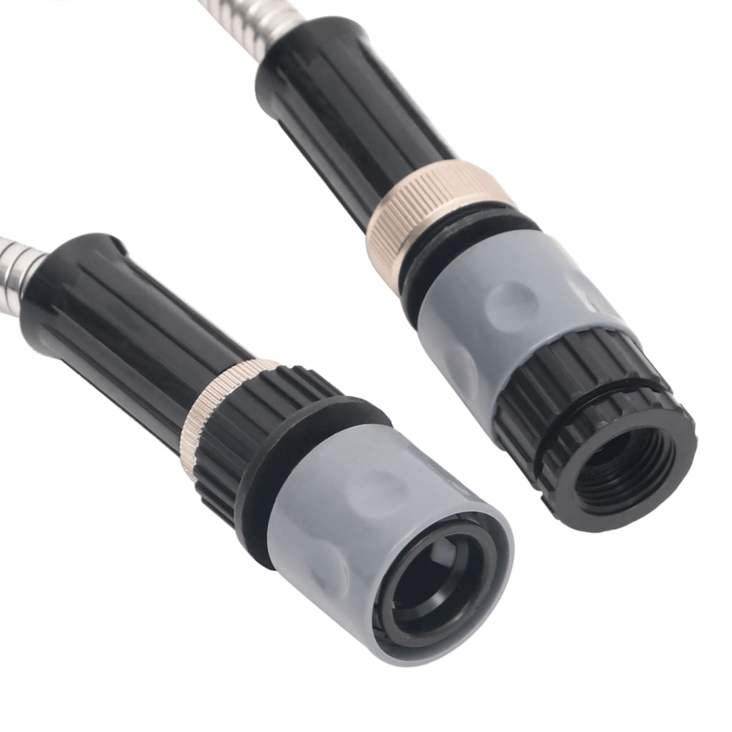 haveslange med sprøjtedyse 0,6" 22,5 m rustfrit stål sølvfarvet