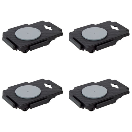 møbelhunde 4 stk. med 8 hjul 150 kg polypropylen sort