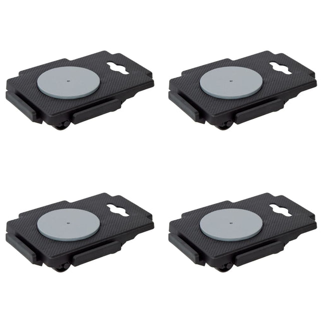 møbelhunde 4 stk. med 8 hjul 150 kg polypropylen sort