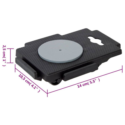 møbelhunde 4 stk. med 8 hjul 150 kg polypropylen sort