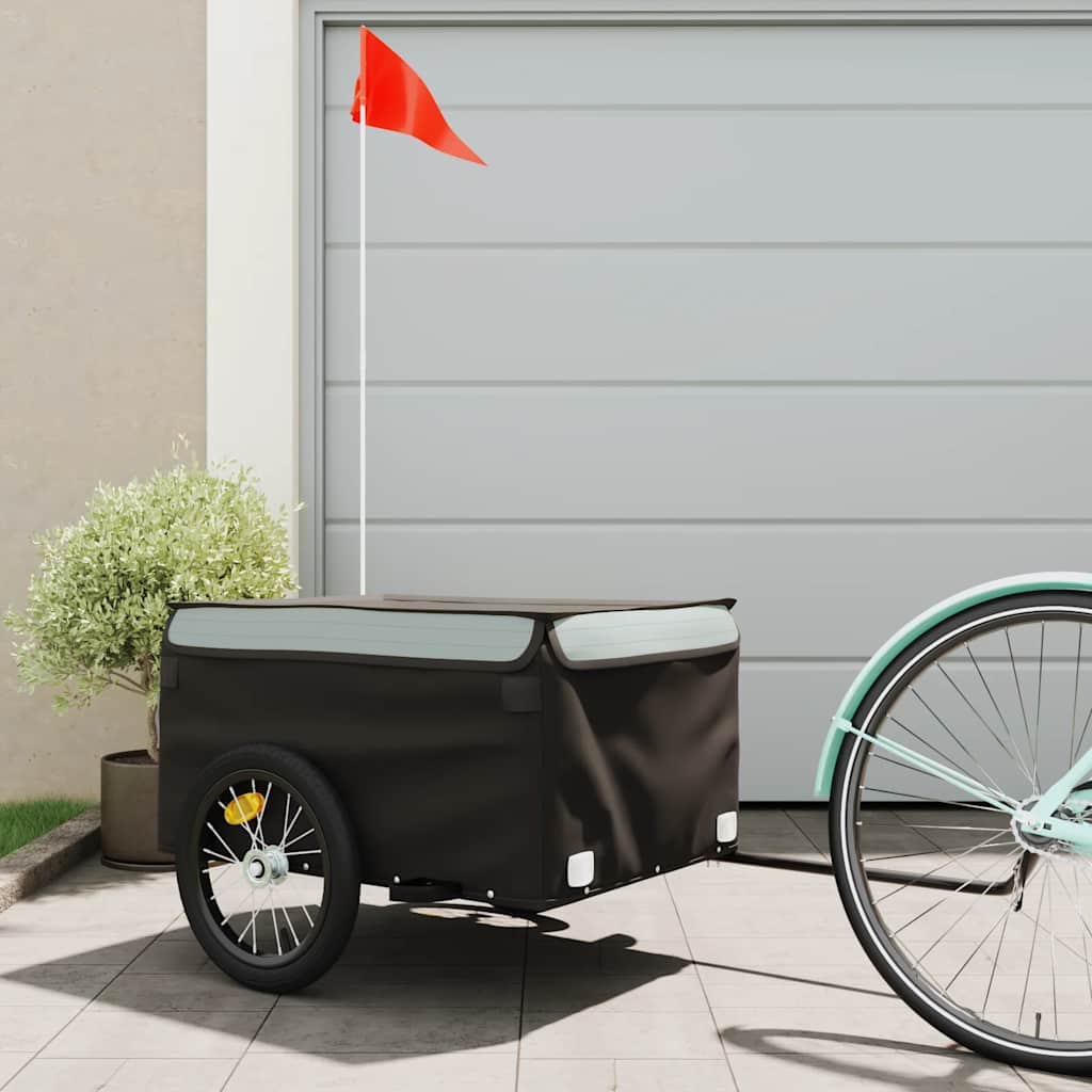 Cykelanhænger 45 kg - jern, sort/grå