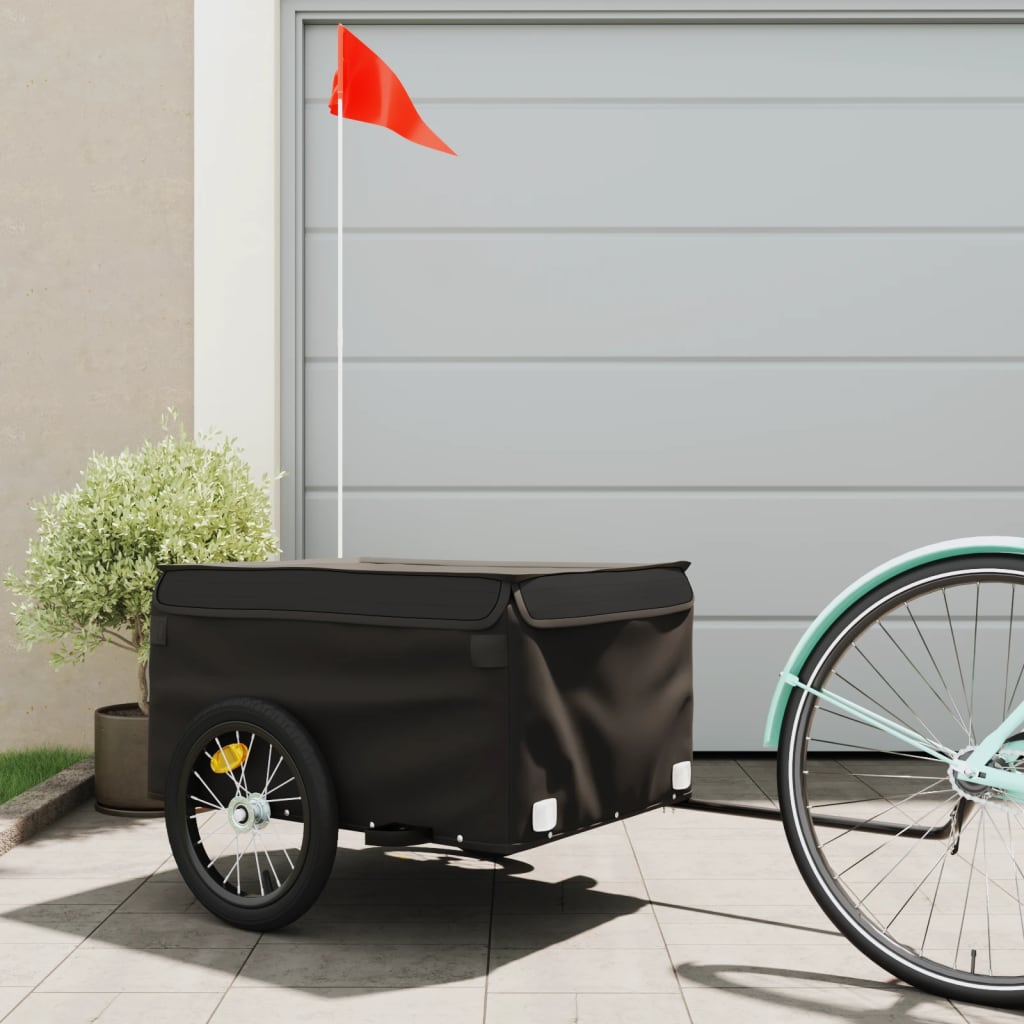 Cykelanhænger 45 kg - jern, sort
