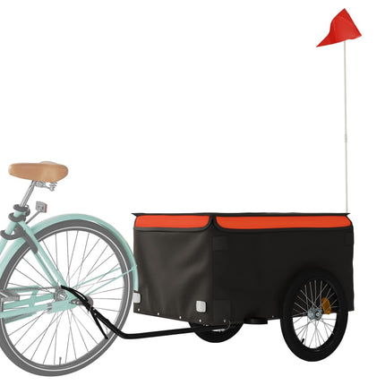 cykelanhænger 45 kg jern sort og orange