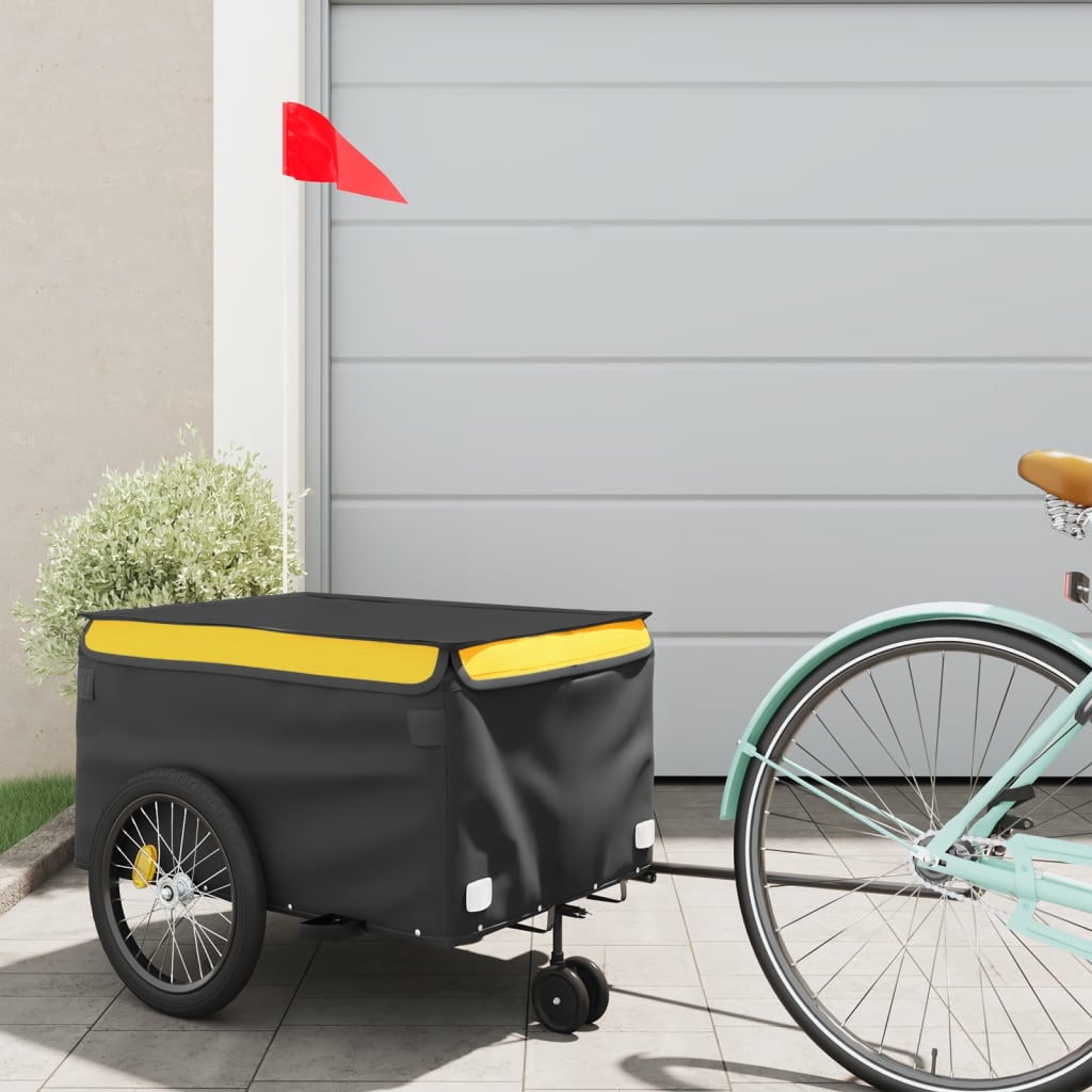 Cykelanhænger 30 kg i jern - sort/gul