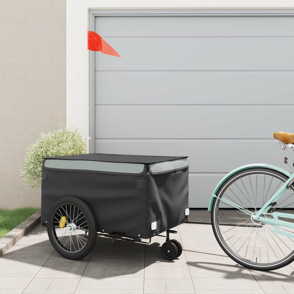 Cykelanhænger 45 kg - jern, sort/grå