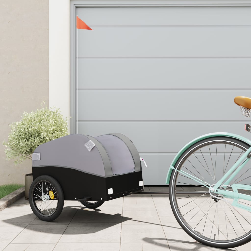 Cykelanhænger 30 kg - jern, sort/grå