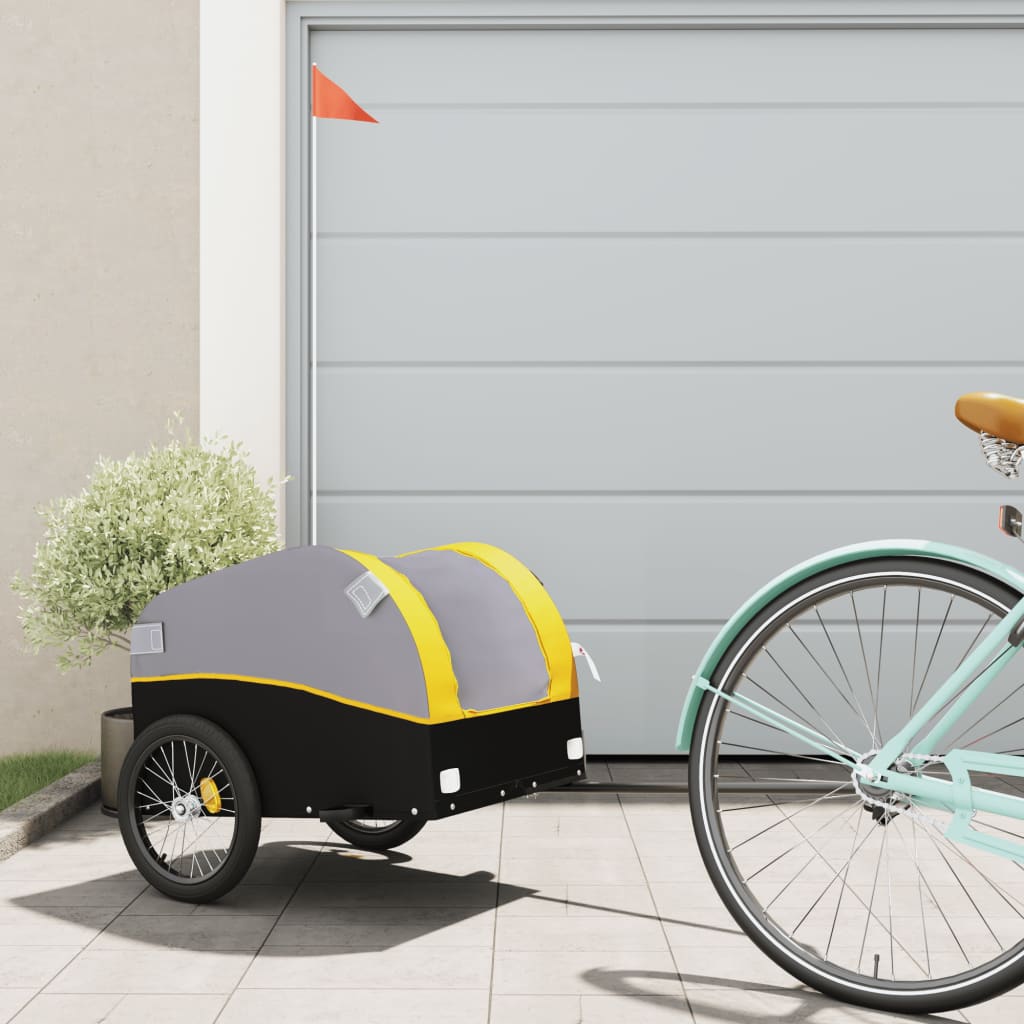 Cykelanhænger 30 kg i jern - sort/gul