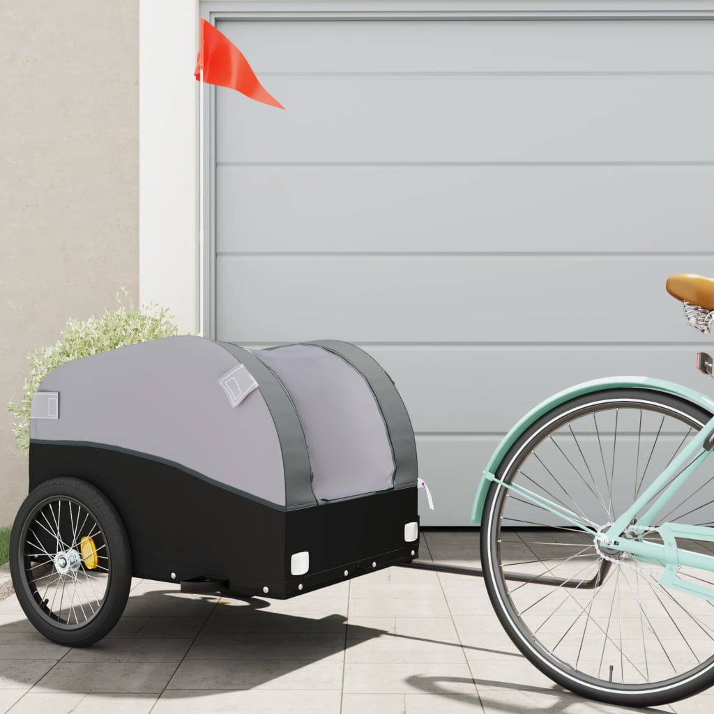 Cykelanhænger 45 kg - jern, sort/grå