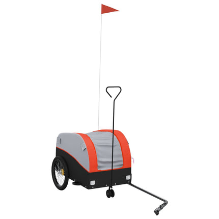 cykelanhænger 30 kg jern sort og orange