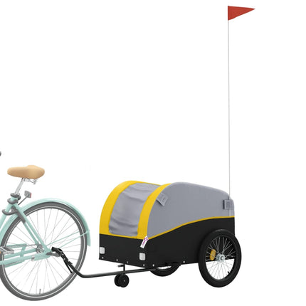 cykelanhænger 45 kg jern sort og gul