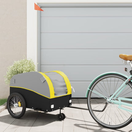 cykelanhænger 45 kg jern sort og gul