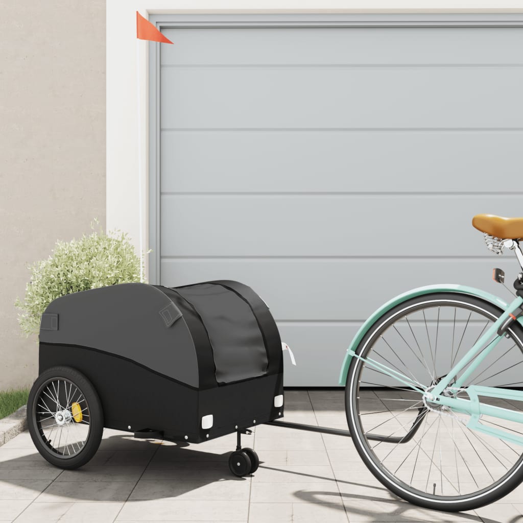 Cykelanhænger 45 kg - jern, sort