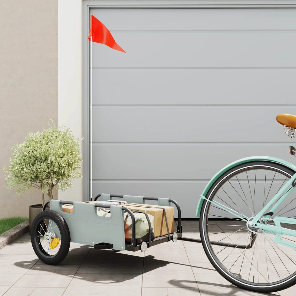 cykeltrailer oxfordstof og jern grå billede