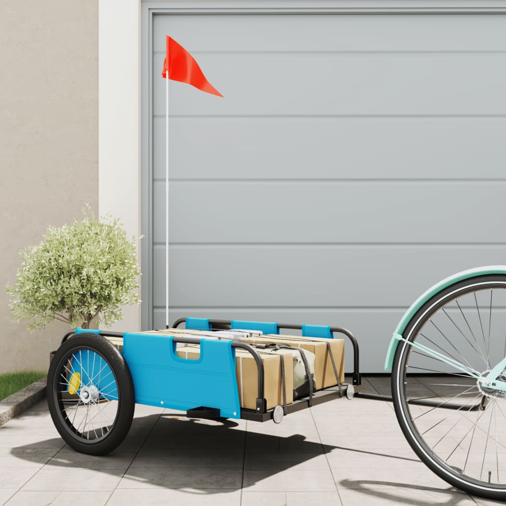 cykeltrailer oxfordstof og jern blå billede