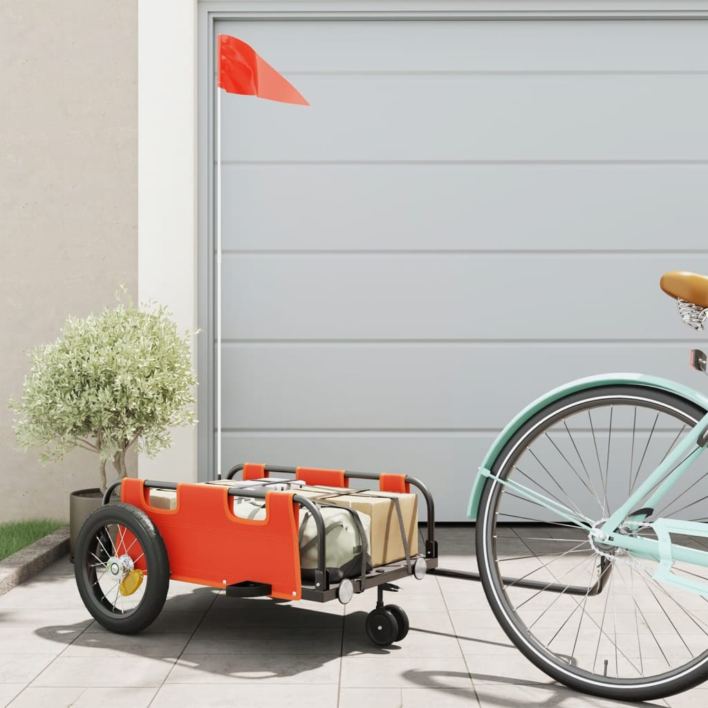 cykeltrailer oxfordstof og jern orange billede