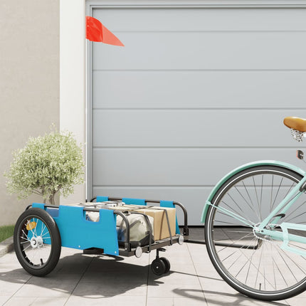 cykeltrailer oxfordstof og jern blå