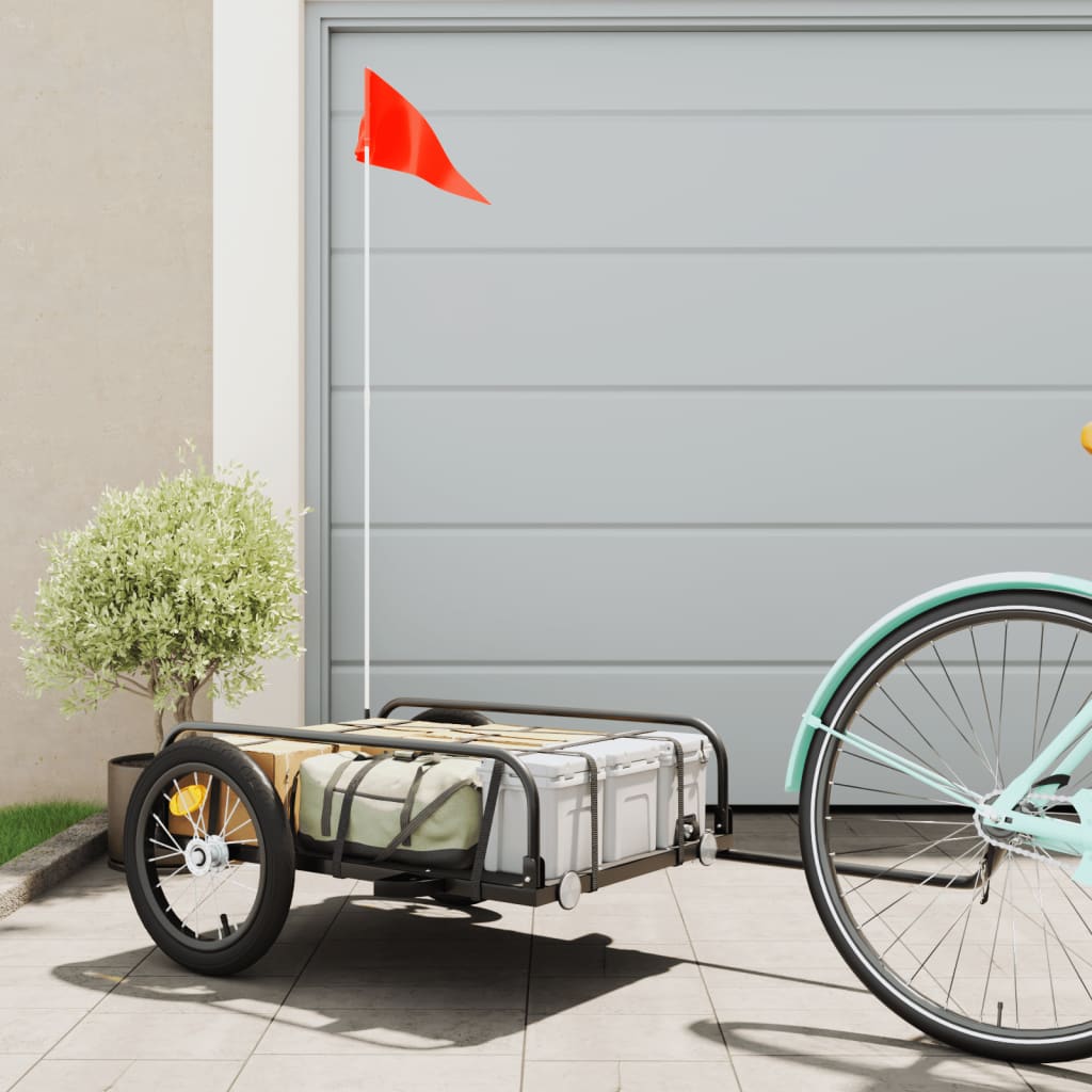 cykelanhænger 126x63x34 cm jern sort billede