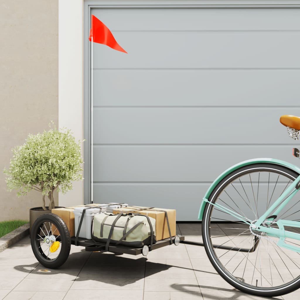 Cykelanhænger 122 × 53 × 28 cm - jern, sort