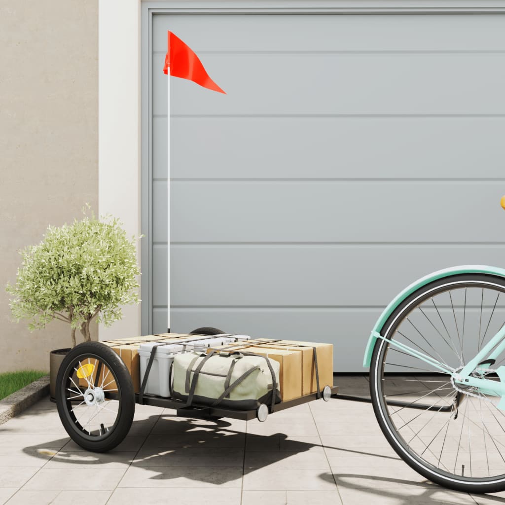 cykelanhænger 126x63x34 cm jern sort billede