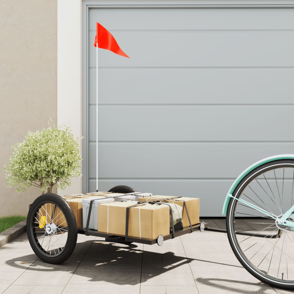 Cykelanhænger 135 × 68 × 37 cm - jern, sort