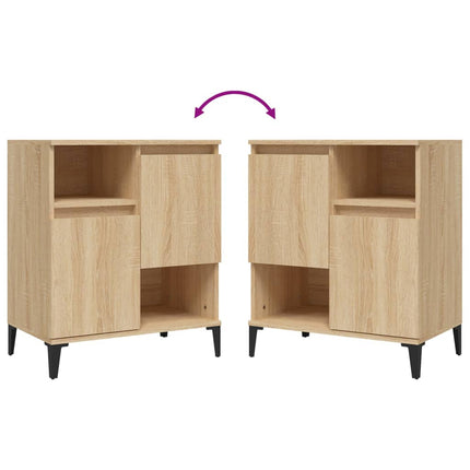 skænke 2 stk. 60x35x70 cm konstrueret træ sonoma-eg