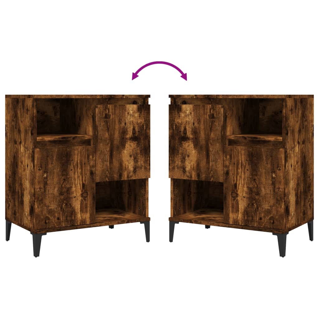 skænke 3 stk. 60x35x70 cm konstrueret træ røget egetræsfarve