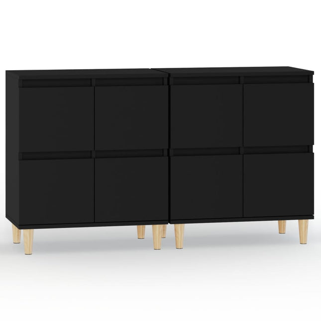 skænke 2 stk. 60x35x70 cm konstrueret træ sort