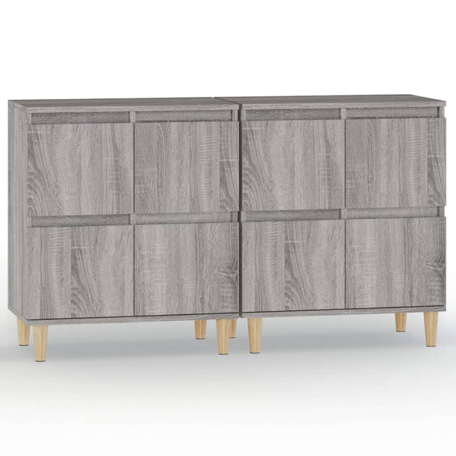 skænke 2 stk. 60x35x70 cm konstrueret træ grå sonoma-eg
