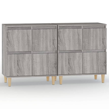 skænke 2 stk. 60x35x70 cm konstrueret træ grå sonoma-eg