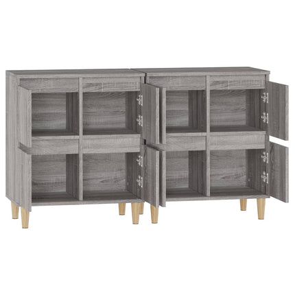 skænke 2 stk. 60x35x70 cm konstrueret træ grå sonoma-eg