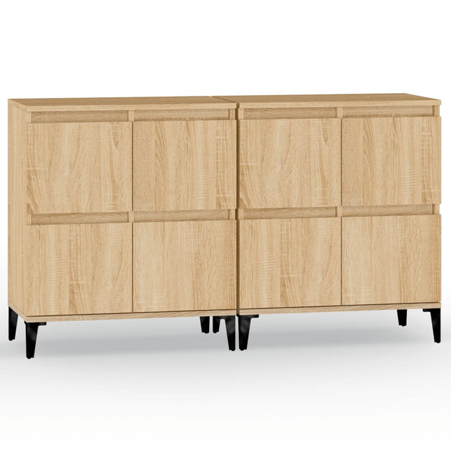 skænke 2 stk. 60x35x70 cm konstrueret træ sonoma-eg