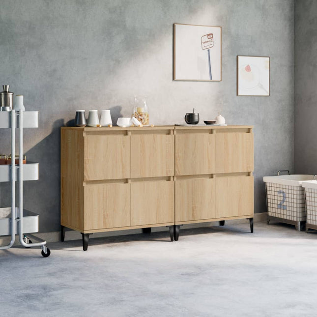 skænke 2 stk. 60x35x70 cm konstrueret træ sonoma-eg