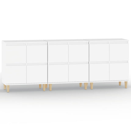 skænke 3 stk. 60x35x70 cm konstrueret træ hvid