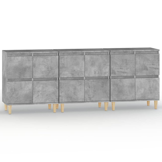 skænke 3 stk. 60x35x70 cm konstrueret træ betongrå