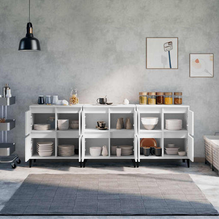 skænke 3 stk. 60x35x70 cm konstrueret træ hvid