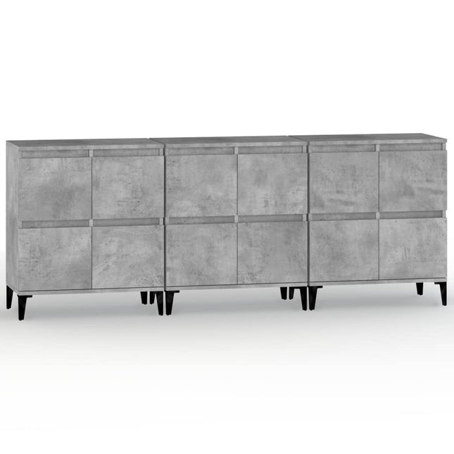 skænke 3 stk. 60x35x70 cm konstrueret træ betongrå