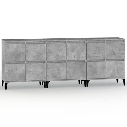 skænke 3 stk. 60x35x70 cm konstrueret træ betongrå