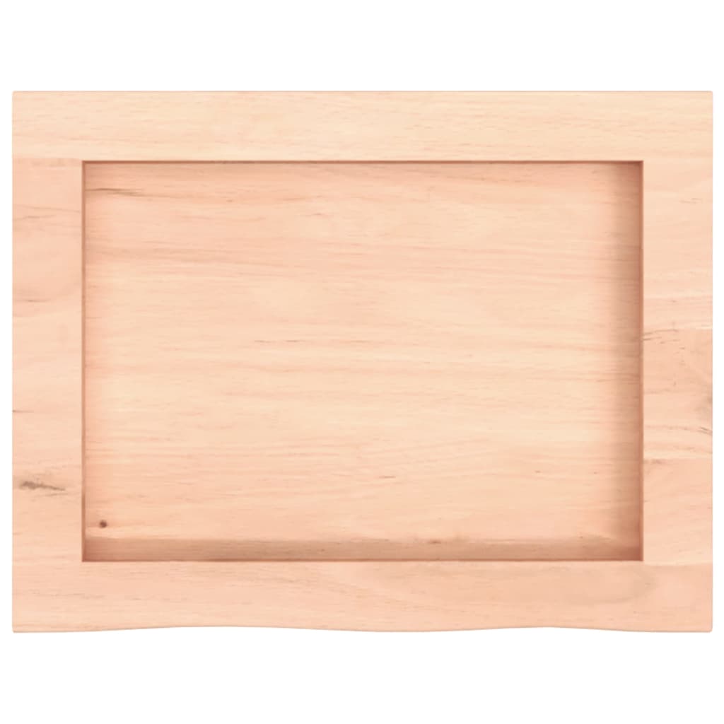 bordplade til badeværelse 40x30x(2-4) cm massivt træ ubehandlet