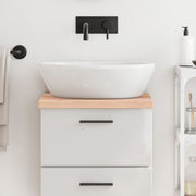 bordplade til badeværelse 40x30x(2-4) cm massivt træ ubehandlet