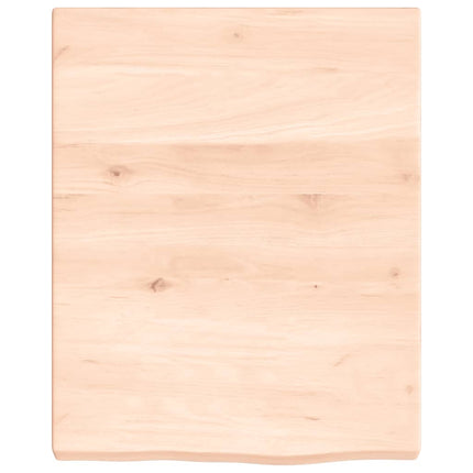 bordplade til badeværelse 40x50x(2-4) cm massivt træ ubehandlet