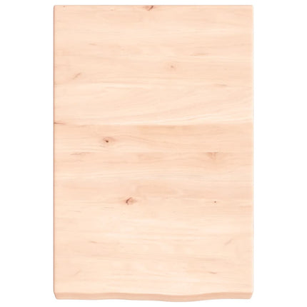 bordplade til badeværelse 40x60x(2-6) cm massivt træ ubehandlet